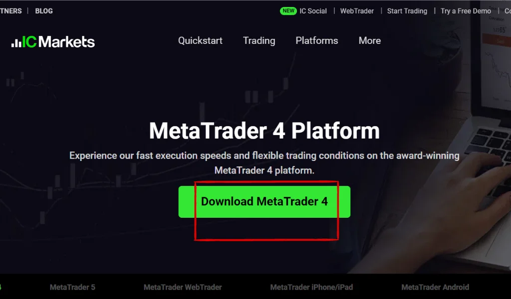 MetaTrader 4 ICMarkets download cho PC