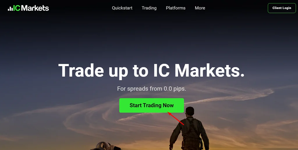 Truy cập trang chính thức của ICMarkets