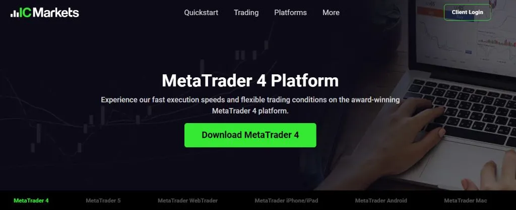 Nền tảng giao dịch tài chính uy tín Metatrader 4 ICMarkets
